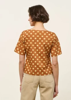 Blouse en coton bio et lyocell | marron "puntets brown leia blouse"