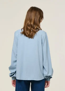 Blouse en tencel | bleu clair 
