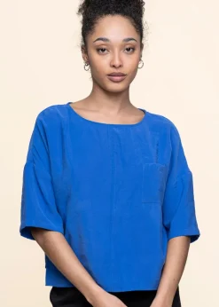 Blouse en tencel | bleu "maitia shirt - indigo blue"