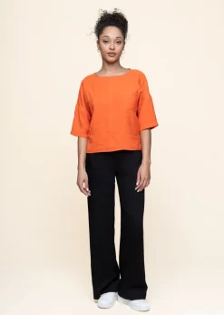 Blouse en tencel | orange "maitia shirt - tile red"
