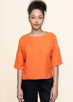 Blouse en tencel | orange 