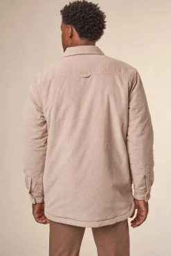 Blouson velours en coton bio et matière recyclée | beige "corduroy overshirt light feather gray"