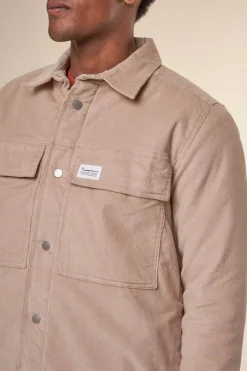 Blouson velours en coton bio et matière recyclée | beige 