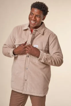 Blouson velours en coton bio et matière recyclée | beige 