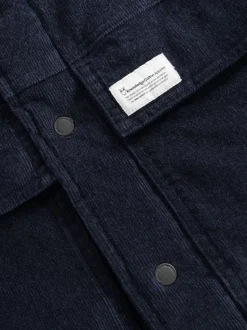 Blouson velours en coton bio et matière recyclée | marine "corduroy overshirt night sky"