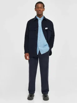 Blouson velours en coton bio et matière recyclée | marine 