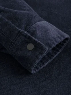 Blouson velours en coton bio et matière recyclée | marine 