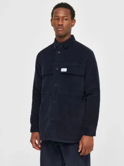Blouson velours en coton bio et matière recyclée | marine 