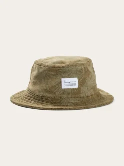 Bob imprimé vert en coton bio et matière recyclée - terry printed buckle hat aop