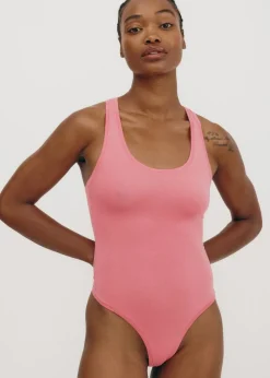 Body en coton bio | rose "flex bodysuit melon pink"