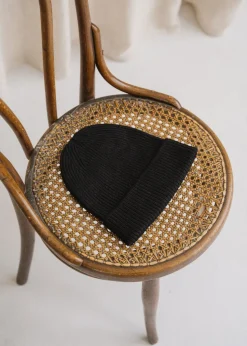 Bonnet en laine mérinos recyclée | noir