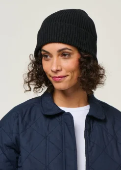 Bonnet en laine mérinos recyclée | noir