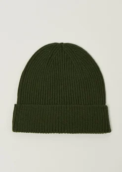 Bonnet en laine mérinos recyclée | olive