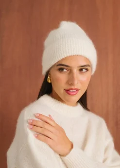 Bonnet en mohair certifié | écru "nina"