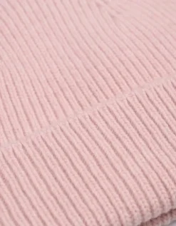 Bonnet rose en laine mérinos recyclée - merino wool beanie faded pink