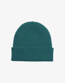 Bonnet vert turquoise en laine mérinos recyclée - merino wool beanie ocean green