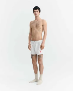Boxer en coton biologique | blanc "lobster boxer - white"