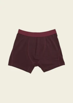 Boxer uni en coton bio | bordeaux "oxblood red"