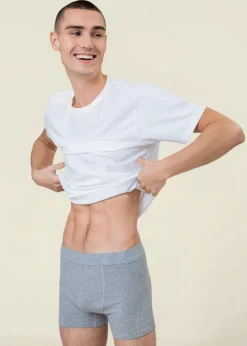 Boxer uni en coton bio | gris "heather grey"
