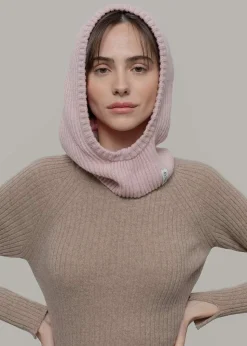 Cagoule en cachemire recyclé | rose 