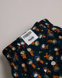 Caleçon en coton bio | motifs "astronaut peanuts boxers navy"