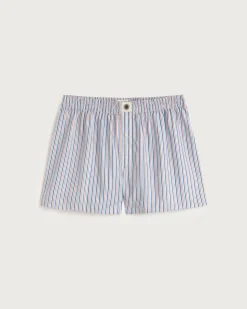 Caleçon en coton bio | rayé "blue colliure stripes boxer"