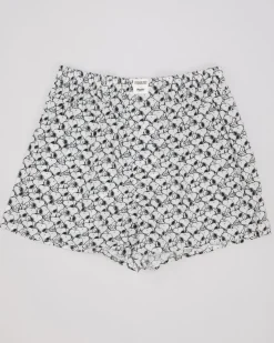 Caleçon à imprimés en coton bio | blanc "peanuts b&w cotton boxers ecru"