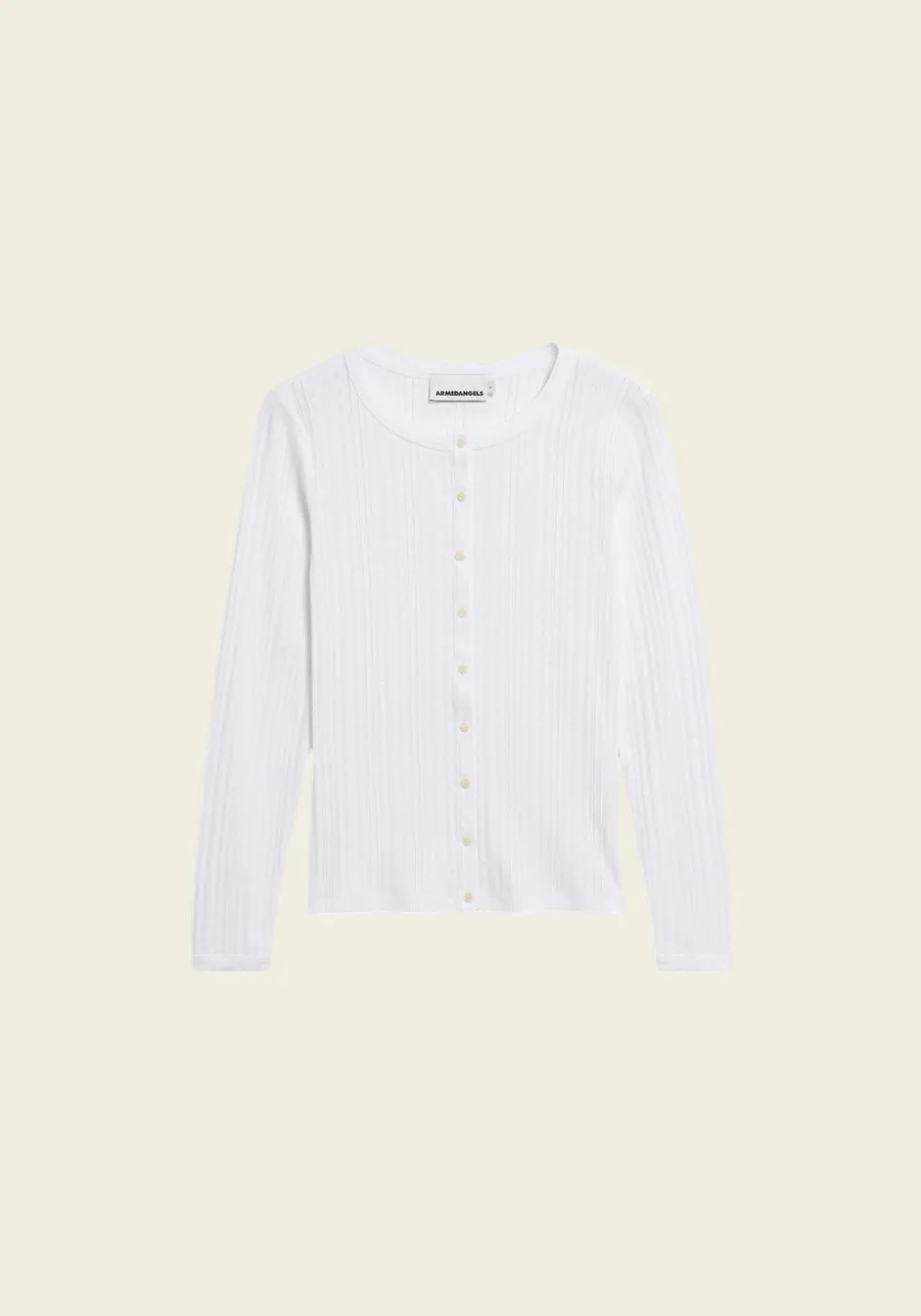 Cardigan léger pointelle en coton bio | blanc "pointelle cardigan - white"