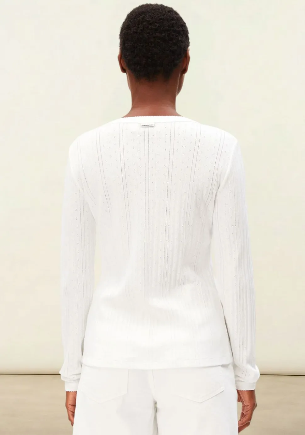 Cardigan léger pointelle en coton bio | blanc "pointelle cardigan - white"