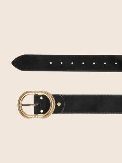 Ceinture cuir certifié | daim noir - 