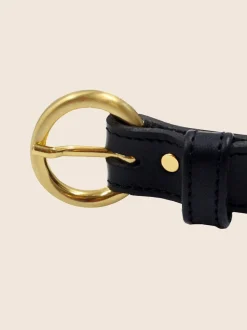 Ceinture en cuir certifié à tannage végétal | noir 