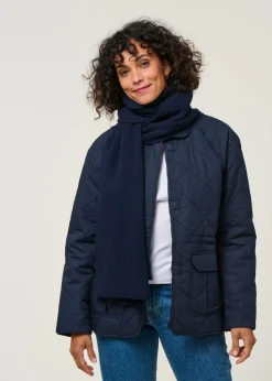 Écharpe en laine mérinos recyclée | marine