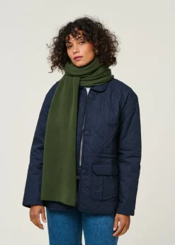 Écharpe en laine mérinos recyclée | olive
