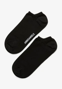 Chaussettes courtes noires en coton bio - saalvo - black