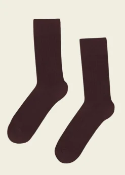 Chaussettes en coton bio | bordeaux "oxblood red"