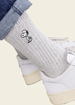 Chaussettes en coton biologique | gris "peanuts snoopy cream""