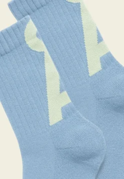 Chaussettes en coton biologique | turquoise "saamus short - pigment blue-green ash"