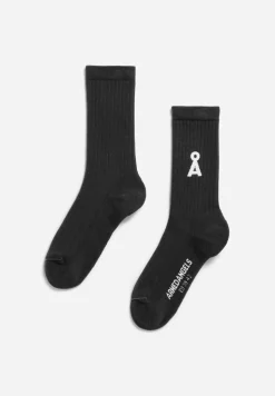 Chaussettes en coton biologique | noir "saamus bold - black"
