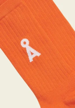 Chaussettes en coton biologique | orange "saamus bold - sunset orange"