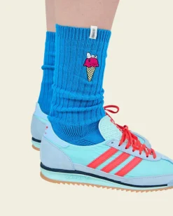 Chaussettes en coton biologique | bleu "peanuts gelato socks blue - blue"