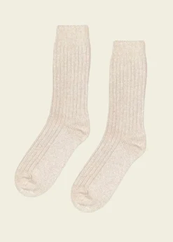 Chaussettes en laine mérinos recyclée | écru "ivory white"