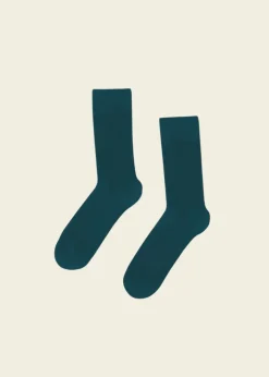 Chaussettes hautes en coton bio | ocean green