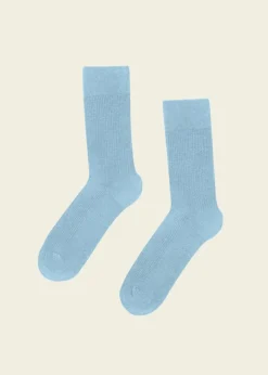Chaussettes hautes en coton bio | seaside blue