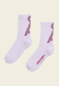 Chaussettes mi-hautes en coton biologique | violet "saamus short - soft lilac-sunset sky"