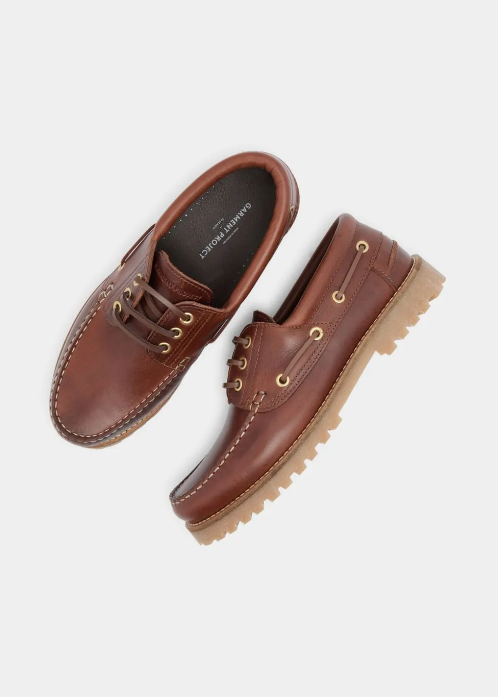 Chaussures bateau en cuir certifié | ollie boat shoe - brown leather