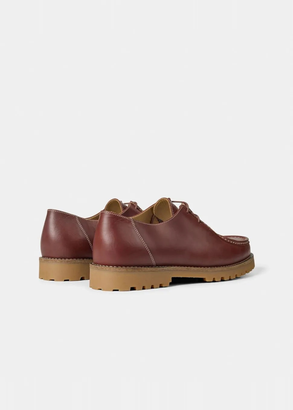 Chaussures en cuir certifié | marron "ollie moc toe - brown leather"