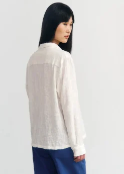 Chemise brodée en coton bio | blanc 