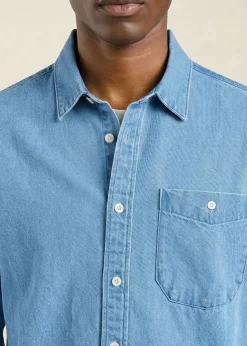 Chemise denim en coton bio | bleu clair "lunnevik denim light blue"