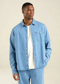 Chemise denim en coton bio | bleu clair 