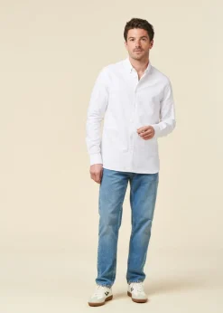 Chemise en coton bio | blanc "harald small owl oxford regular fit shirt bright white"